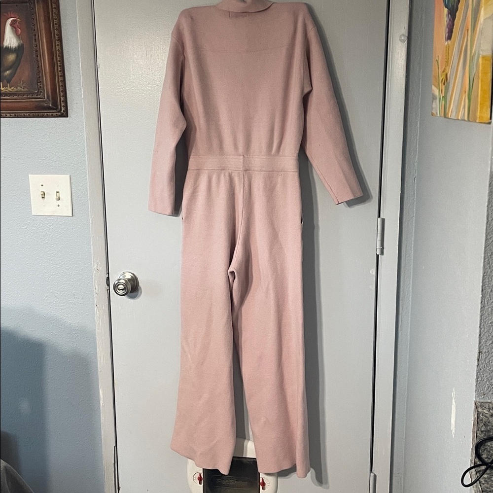 JustFab Blush Long Sleeve Button-Down romper - Picture 5 of 8